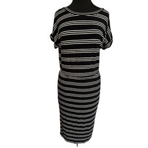 Banana Republic Black & White Striped Dress – Size S Petite